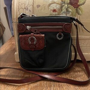 Brighton Black and Brown Crossbody Bag
